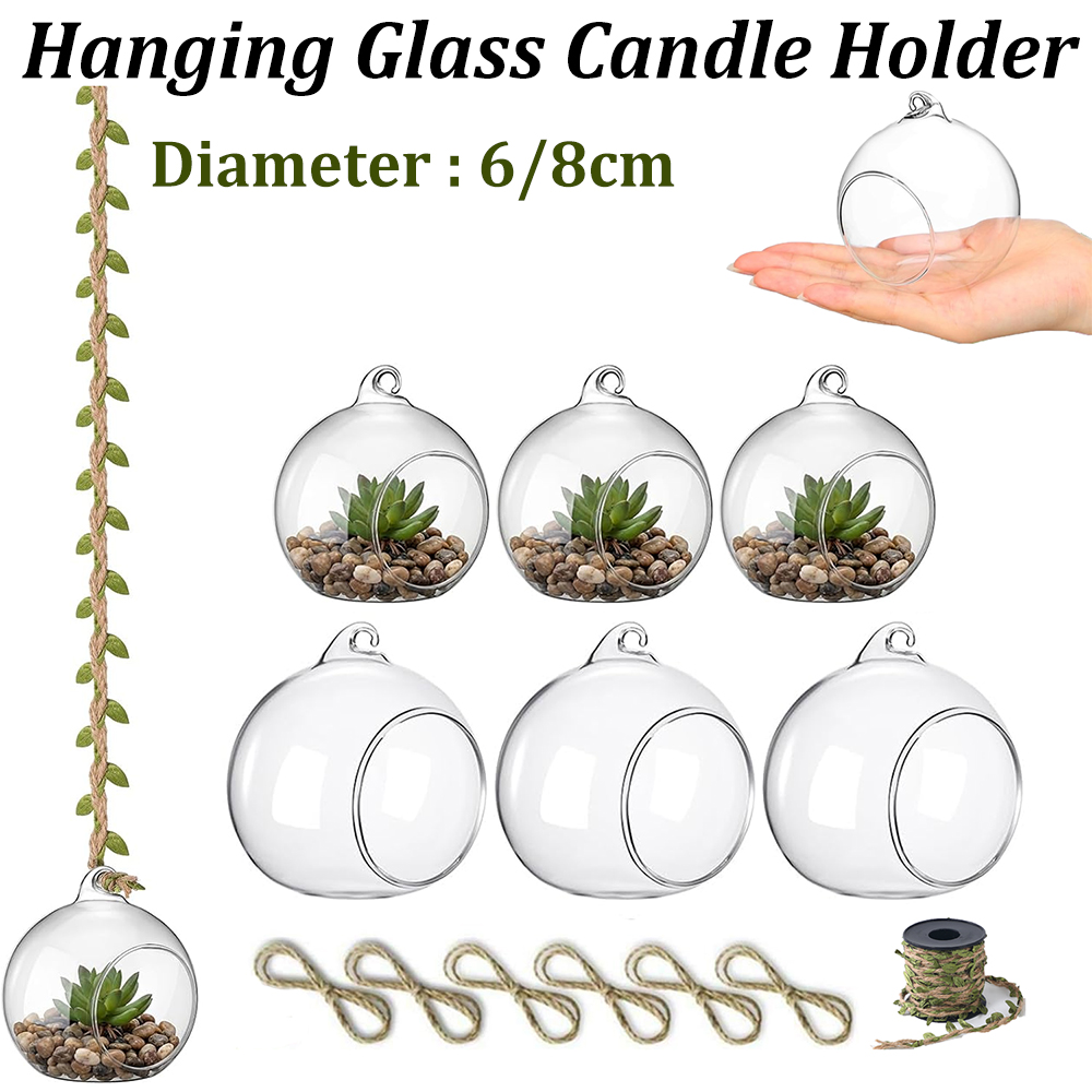 Wedding Fountain - Glass Hanging Orbs Fillable Clear Tealight