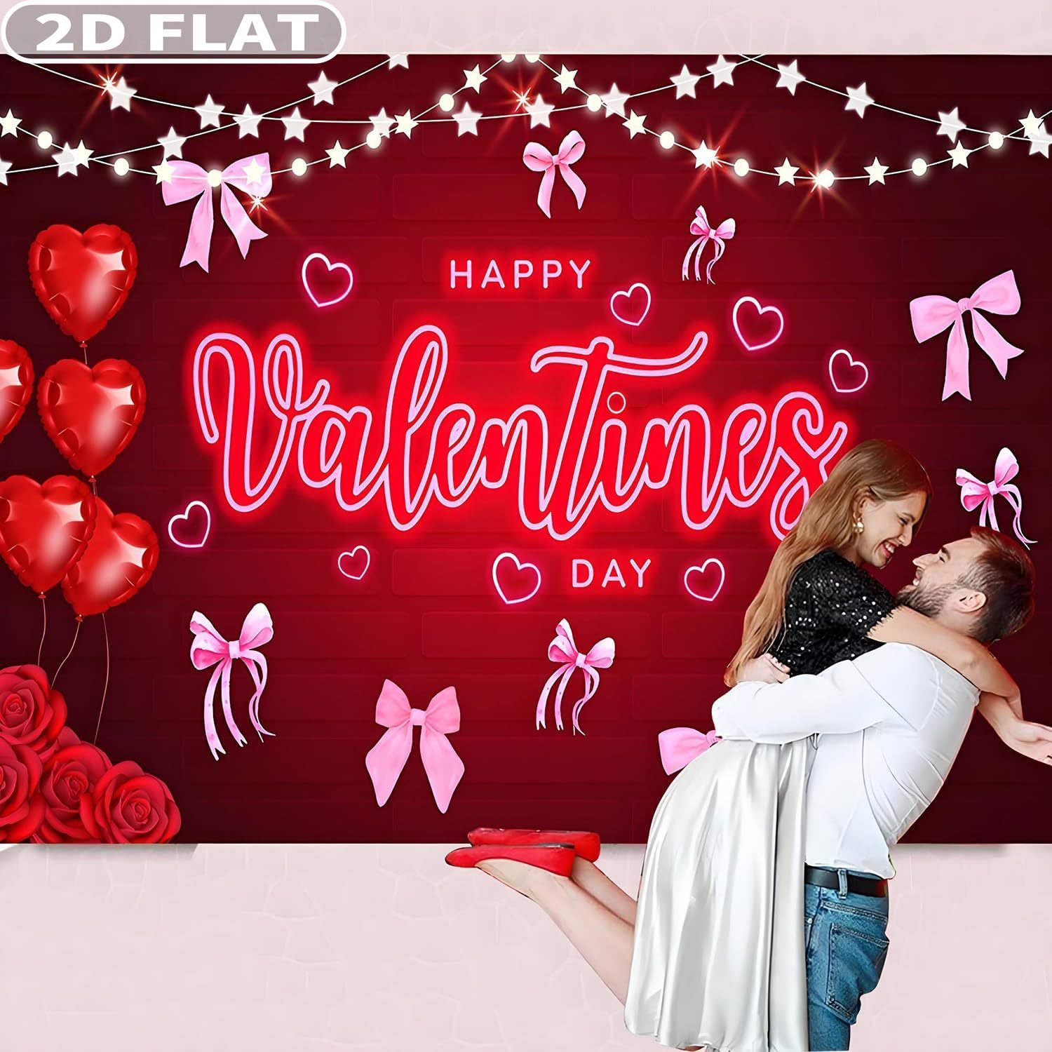 2D FLAT 1pc Happy Valentine's  - Photo Booth Prop recensie en prijs