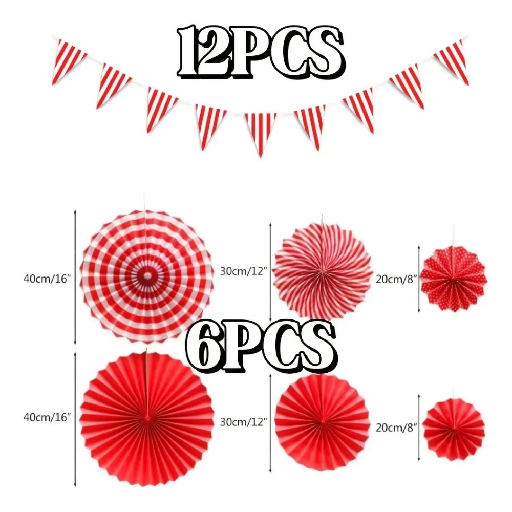 18Pcs Red White Striped Pennan - Wedding Supply Canada recensie en prijs